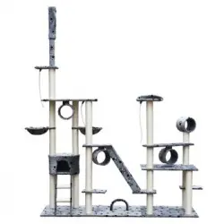 Rascador Para Gatos Lujoso 230-260 Cm Gris Con Estampado De Patas Vidaxl