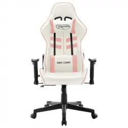 VidaXL Cumbre Silla Gaming con Altura Ajustable con Reposacabezas Blanco/Rosa