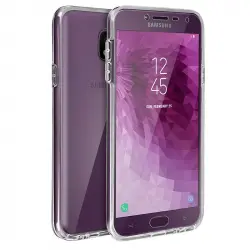 Avizar Fundas Protectora de Silicona y Policarbonato Protección 360º Transparente para Samsung Galaxy J4