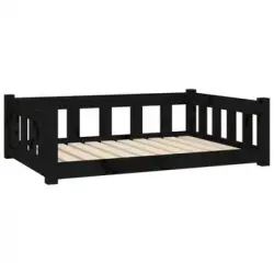 Cama Para Perros Madera Maciza De Pino Negro 95,5x65,5x28 Cm Vidaxl