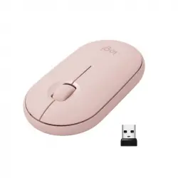 Logitech Pebble M350 Ratón Óptico Inalámbrico Rosa
