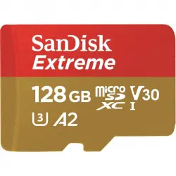 Sandisk Extreme MicroSDXC 128 GB A2 Clase 10 V30 UHS-I + Adaptador