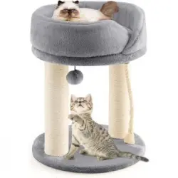Árbol Rascador Para Gatos, Altura 53 Cm, Torre Para Gatos 4 En 1 Con Plataforma Costway 40 X 40 X 51 Cm