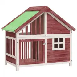 Caseta Para Perros Madera Maciza Pino Color Moca 96x60,5x87 Cm Vidaxl