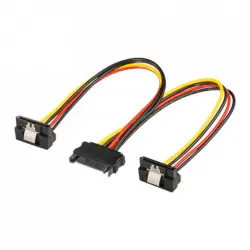 Goobay Cable de Alimentación Interna 1x SATA Macho a 2x SATA Hembra Acodado 20cm Multicolor