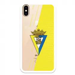 Funda Licencia Oficial Cádiz CF Fondo Amarillo y Transparente para iPhone XS Max