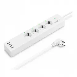 Muvit iO Regleta Inteligente WiFi 4 Tomas + 4 Puertos USB Blanca