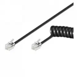 Goobay Cable Telefónico en Espiral de 4 hilos RJ10 7m Negro