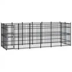 Perrera De Exterior | Jaula Para Perro | Parque Para Mascotas De Acero 11,06 M² Cfw783775