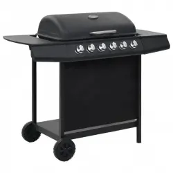 VidaXL Barbacoa Portátil de Gas 6 Fogones Negra