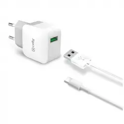 Celly Pack Cargador de RED 4A y Cable USB-C Blanco