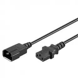 Ewent Cable de Alimentación Alargador C14 a C13 Macho/Hembra 1.8m Negro