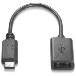 Nanocable Cable USB 2.0 Tipo C a USB Tipo A Macho/Hembra 15cm Negro