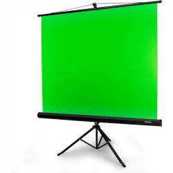 Duronic TPS13 GN Pantalla de Proyector con Fondo Verde Sobre Trípode 150x130cm Set Grabación
