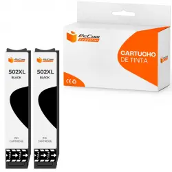 Pccom Essential Cartucho Tinta Compatible con Epson 502XL Negro Pack 2