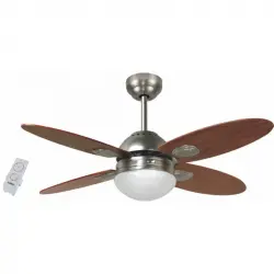 Bastilipo - Ventilador Techo Con Mando A Distancia,60w, 105 Cm, Bastilipo Bermeo Níquel