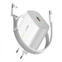 OPPO Cargador de Red Carga Rápida SUPERVOOC 65W + Cable USB-C Blanco