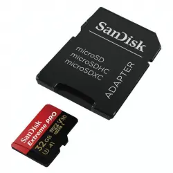 SanDisk Extreme Pro MicroSDHC 32GB Clase 10 U3 V30 UHS-I + Adaptador SD