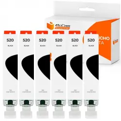 Pccom Essential Cartucho Tinta Compatible Canon PGI520 Negro Pack 6