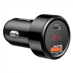 Baseus CCMLC20C-01 Cargador de Coche con Carga Rápida USB-C + USB 45W Negro