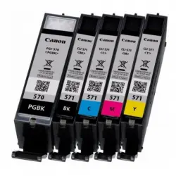 Cartuchos de Tinta Original Canon PGI570/CLI571 Multipack Pigmento Negro/Negro/Cian/Magenta/Amarillo