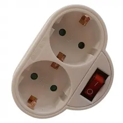 Adaptador 2 tomas frontal 16a + interruptor