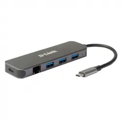 D-Link DUB-2334 Adaptador USB-C/USB a Gigabit Ethernet con 3 Puertos USB 3.0 PD 60W