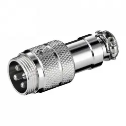 Goobay Conector GX16 Macho de 4pin Gris