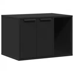Mueble Arenero De Gatos Madera Ingeniería Negro 60x40x40 Cm Vidaxl