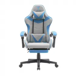 Tempest Shake Silla Gaming con Reposapiés y Masaje Gris/Azul Tela Transpirable