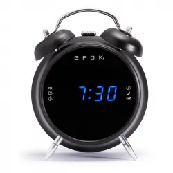 BigBen RR90EPOKN Radio Reloj Despertador Vintage con Doble Alarma AM/FM Negro