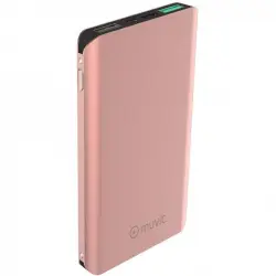 Muvit Powerbank 10000 mAh USB QC 3.0 + 2 MicroUSB + Tipo C Rosa
