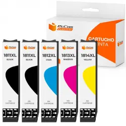 Pccom Essential Cartucho Tinta Compatible Epson T1811/T1812/T1813/T1814/18XL Negro/Cian/Magenta/Amarillo Pack 5