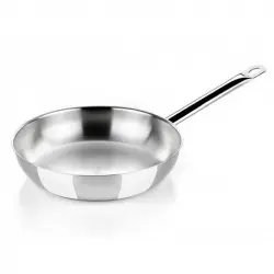 BRA Profesional Sartén de Acero Inoxidable 24cm Plata
