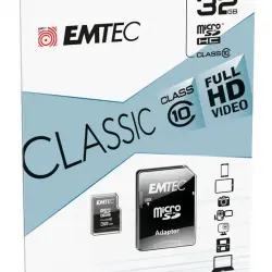 Tarjeta Micro SD EMTEC 32Gb C10 + adaptador