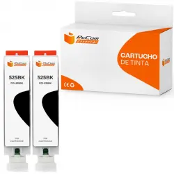 Pccom Essential Canon Pgi525 Cartucho Tinta Compatible Negro Pack 2