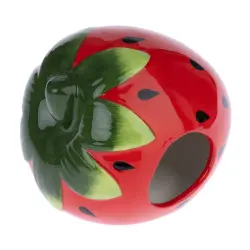 Casita de cerámica Fresa de TIAKI para hámsteres y ratones - 15 x 15 x 10 cm (L x An x Al)