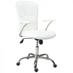 Home Heavenly Magic Silla de Oficina con Reposabrazos Acolchados Y Respaldo Alto Blanco