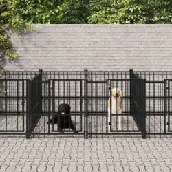 Perrera De Exterior | Jaula Para Perro | Parque Para Mascotas De Acero 7,51 M² Cfw783900