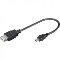 Goobay Cable Mini USB a USB 2.0 Macho/Hembra 15cm Negro