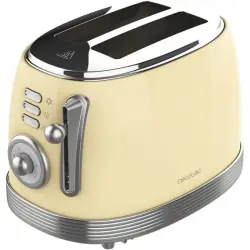 Cecotec Toast&Taste 800 Vintage Light Yellow Tostadora Doble Ranura Extra Ancha 850W