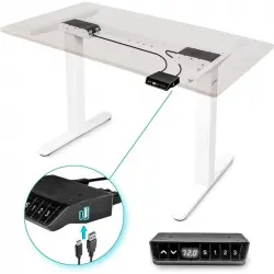 Duronic TM61 WE Marco de Escritorio Eléctrico Ajustable 72-120cm Memorias de Altura y Máx 80 Kg