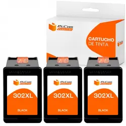 Pccom Essential HP 302XL Cartucho Tinta Compatible Negro Pack 3