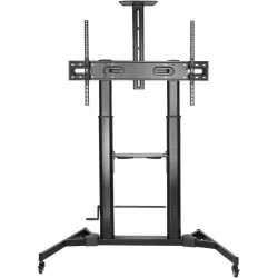 Aisens Soporte de Suelo ECO con Ruedas y Manivela DVD/Cámara para Monitor/TV 100Kg de 60-100" Negro