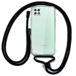 Cool Funda Transparente con Cordón Negro para Samsung Galaxy A22 5G