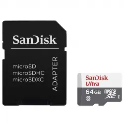 Sandisk Ultra MicroSDXC 64GB Clase 10 UHS-I + Adaptador