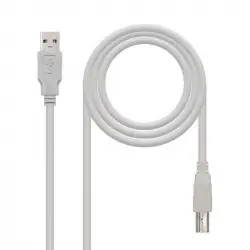 Nanocable Cable Impresora USB 2.0 Tipo A/B Macho/Macho 1m Beige