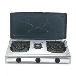 Orbegozo FO 3500 Hornillo de Gas Butano/Propano 3 Zonas Acero Inoxidable