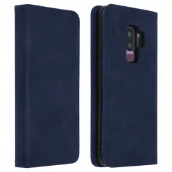 Avizar Funda Tipo Libro Billetera Vintage Azul Oscuro para Samsung Galaxy S9 Plus