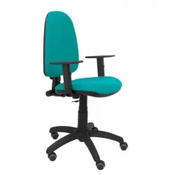 Piqueras y Crespo Ayna Bali Silla Oficina Brazos Regulables Ruedas de Parqué Verde Turquesa